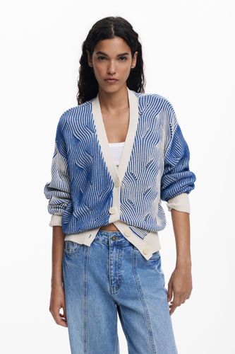 Cardigan en maille bicolore - Desigual - Modalova