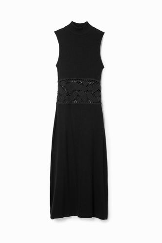 Robe midi tissu côtelé crochet - Desigual - Modalova