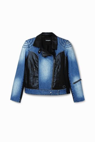 Veste biker denim hybride - Desigual - Modalova