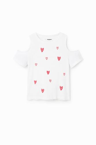 T-shirt découpe cœurs - Desigual - Modalova