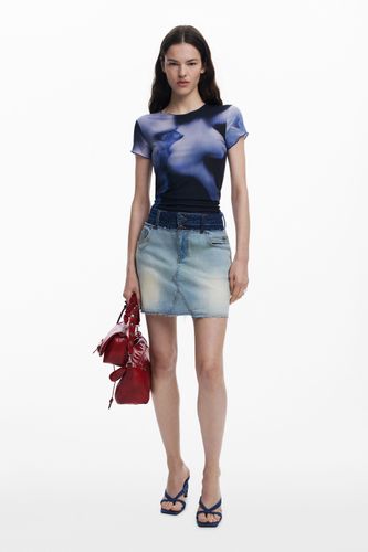 Jupe en jean à double taille - Desigual - Modalova