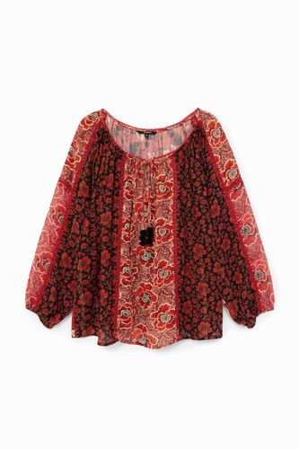 Blouse loose col bateau fleurs - Desigual - Modalova