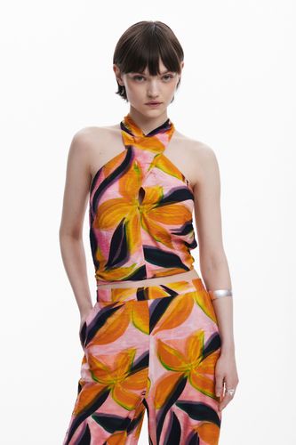 T-shirt à fleurs croisées - Desigual - Modalova