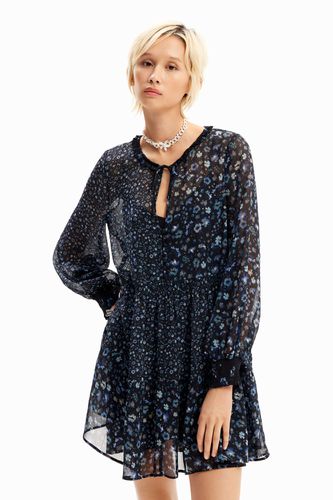 Robe courte gaze fleurs - Desigual - Modalova