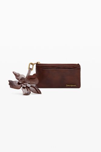 Petit porte-monnaie brillant fleur - Desigual - Modalova