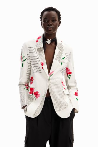 Blazer droit texte fleurs - Desigual - Modalova