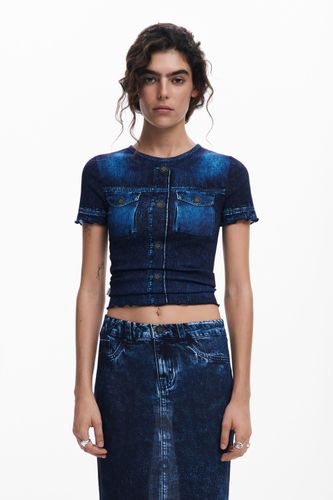 T-shirt effet denim - Desigual - Modalova