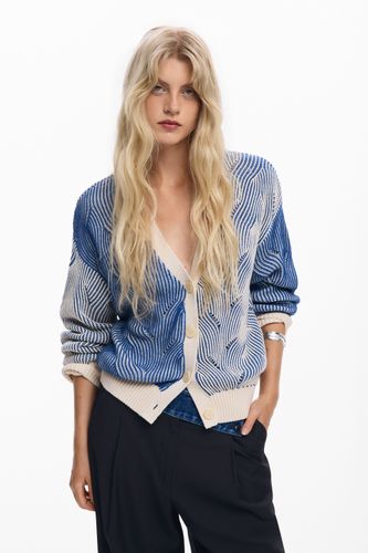 Cardigan en maille bicolore - Desigual - Modalova