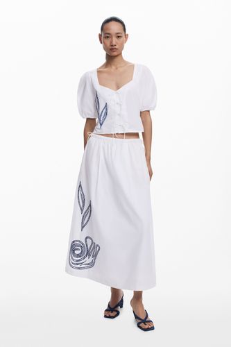 Jupe midi brodée - Desigual - Modalova