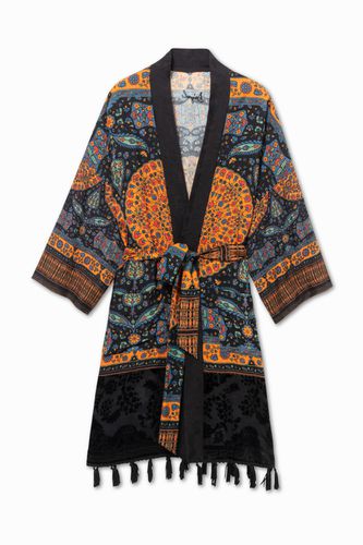 Kimono ethnique pompons - Desigual - Modalova