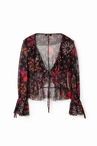Blouse tulle volants - Desigual - Modalova