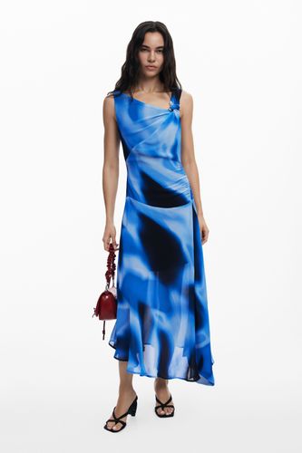 Robe longue asymétrique bleue - Desigual - Modalova