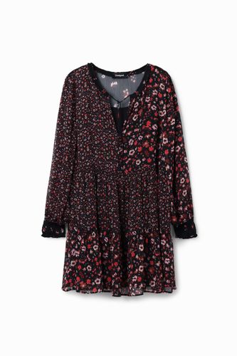 Robe courte gaze fleurs - Desigual - Modalova