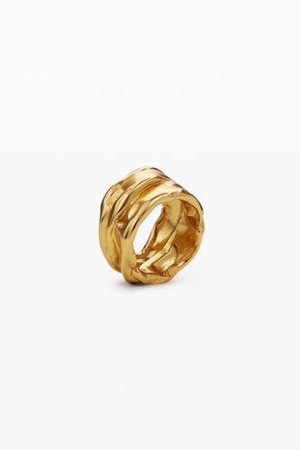 Bague ondulations plaqué or Zalio - Desigual - Modalova