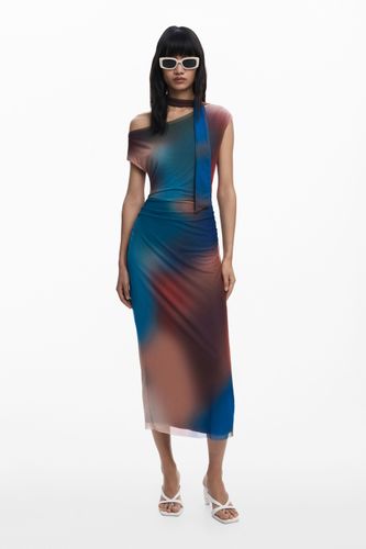 Robe drapée à encolure irrégulière - Desigual - Modalova