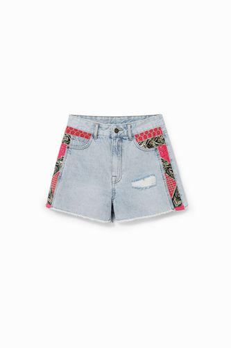 Short en jean patchwork - Desigual - Modalova