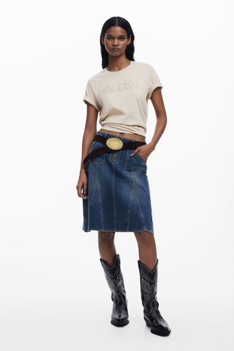 Jupe en denim brodée - Desigual - Modalova