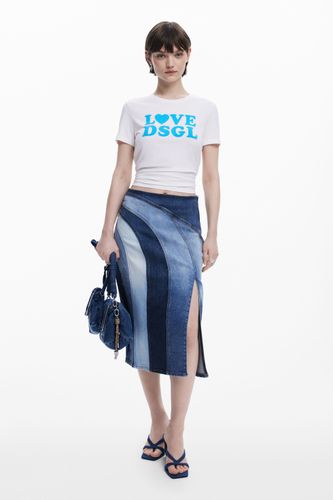 Jupe midi en jean à panneaux - Desigual - Modalova