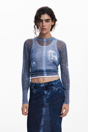 Pull effet denim - Desigual - Modalova