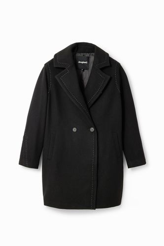 Manteau laine surpiqûres - Desigual - Modalova