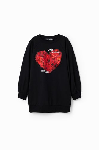 Robe sweat-shirt cœur - Desigual - Modalova