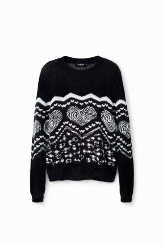 Pull frises cœurs - Desigual - Modalova