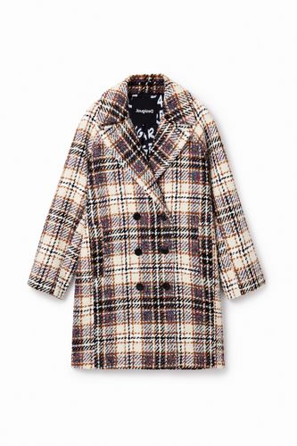 Long manteau croisé tartan - Desigual - Modalova