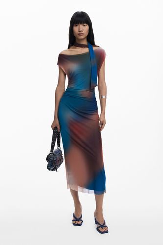 Robe drapée à encolure irrégulière - Desigual - Modalova