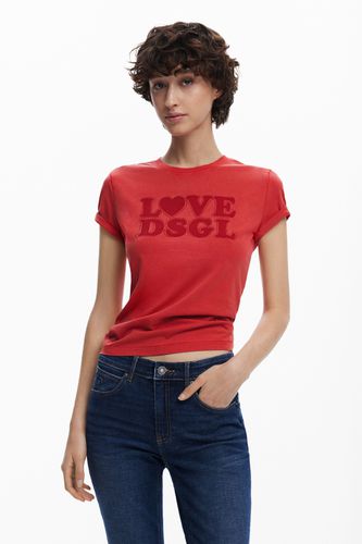 T-shirt uni texte - Desigual - Modalova