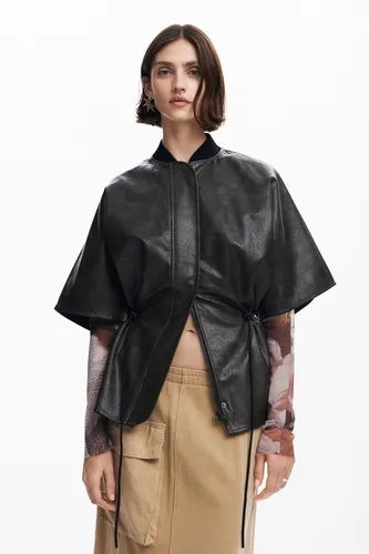 Poncho effet cuir - Desigual - Modalova