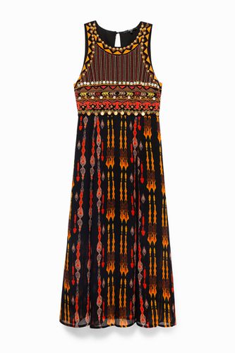 Robe mi-longue style africain - Desigual - Modalova