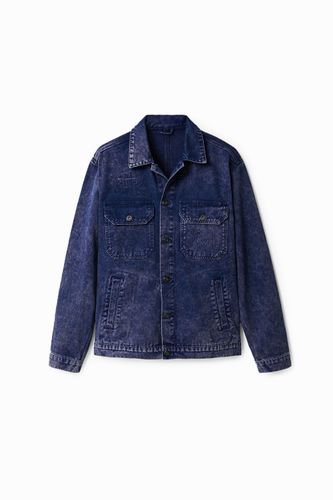Veste en jean délavé effet usé - Desigual - Modalova