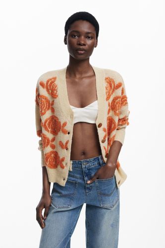 Pull à boutons roses - Desigual - Modalova