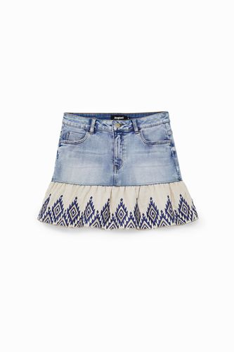Mini-jupe en jean patch volants - Desigual - Modalova