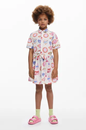Robe chemise à motifs de timbres - Desigual - Modalova