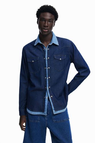 Chemise en denim patchwork - Desigual - Modalova