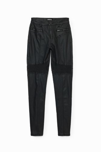 Pantalon slim effet cuir - Desigual - Modalova