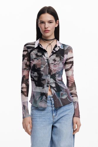 T-shirt en tulle boutonnée - Desigual - Modalova