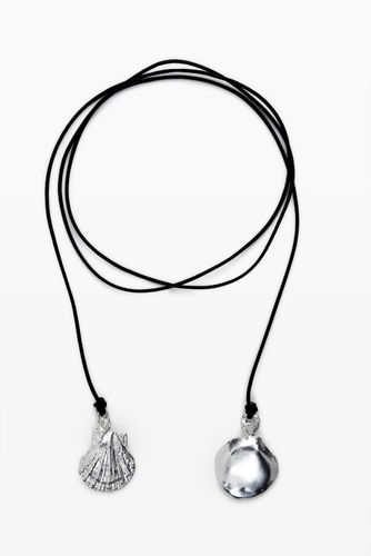 Pendentif multiposition plaqué argent avec cordon en cuir Zalio - Desigual - Modalova