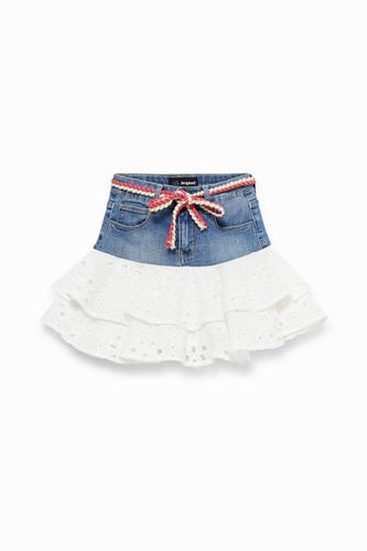 Mini-jupe denim volants - Desigual - Modalova