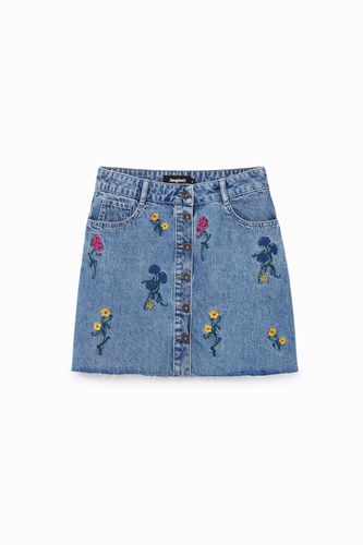 Mini-jupe en jean à fleurs - Desigual - Modalova