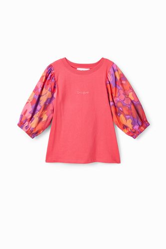 T-shirt froncé fleurs - Desigual - Modalova