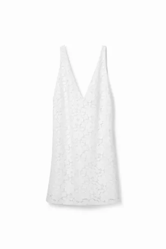Mini robe dentelle fleurs - Desigual - Modalova