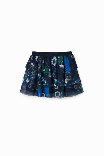 Mini-jupe tulle fleurs - Desigual - Modalova