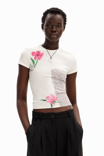 T-shirt journal fleurs - Desigual - Modalova