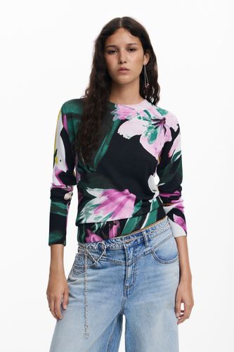Pull fin à fleurs - Desigual - Modalova