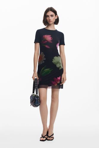 Robe courte combinée à fleurs - Desigual - Modalova
