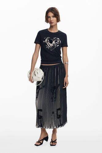 Jupe midi texture journal - Desigual - Modalova