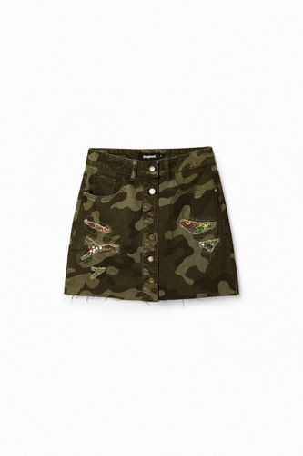 Mini-jupe boutons camouflage - Desigual - Modalova