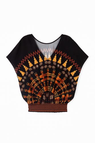 Blouse ethnique manches chauve-souris - Desigual - Modalova